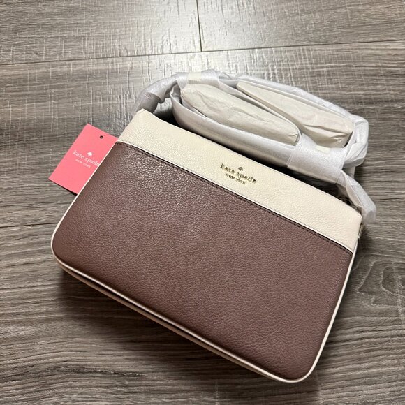 kate spade Handbags - NWT Kate Spade New York Triple Gusset Color Block Crossbody Bag Purse Neutral